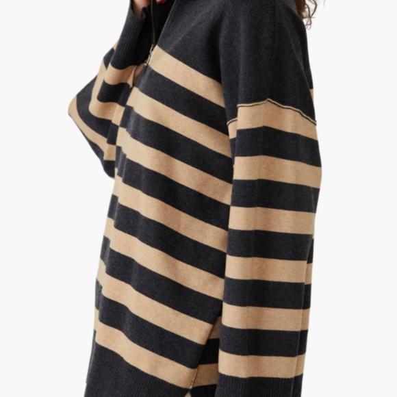 Free People Coastal Stripe Half-Zip Pullover - Picture 5 of 6